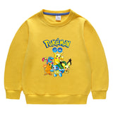 Children Pokemon Pikachu Hoodie Spring and Autumn Solid Color Hoodie Cotton