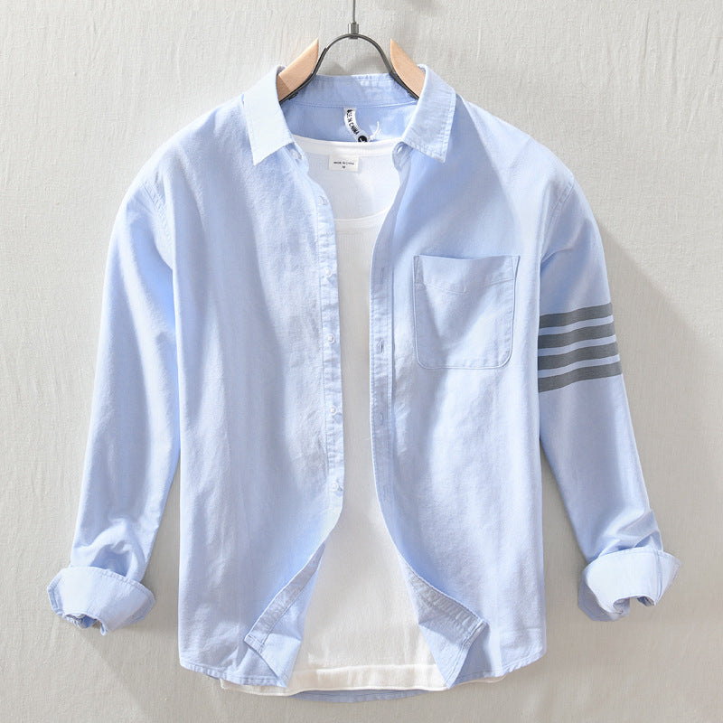 White Work Shirts Men's Casual White Long-Sleeved Shirt for Spring and Summer