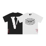 Vlone T Shirts Irregular Letter Print Short-Sleeve T-shirt Men and Women Couple BF Loose Half Sleeve