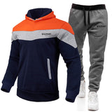 Balmain Hoodie & Sweatpant 2 Piece Set Men's Casual Patchwork Sweatshirt Hoodie Trousers Sports Suit Autumn and Winter