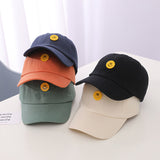 Smiley Face Cap Children's Spring and Summer Button Smiley Face Peaked Cap Baseball Cap