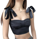 Women Rave Outfits Tops Low-Cut Sexy Pleated Women's Clothing