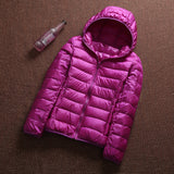 Women Winter Coats Puffer Jacket Down Coat Winter Down Jacket Women Short Hood Outfit Jacket Long-Sleeved Warm