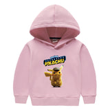 Children Pokemon Pikachu Hoodie Autumn and Winter Boys and Girls Children Fleece-Lined Long Sleeve