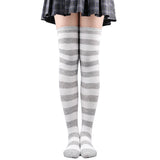 Winter Chunky Cable Thick Knit Thigh High Socks Long Stockings Boot Christmas Stockings Striped Hold-Ups Female Stockings