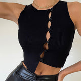 Music Festivals Rave Outfits Girls Tops Winter Women's Clothing Fashion Slim Vest