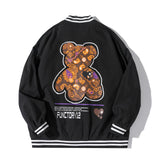 The Bears Varsity Jacket Paisley Bear Jacket Retro Couple Spring and Autumn Baseball Uniform Men's and Women's Coats