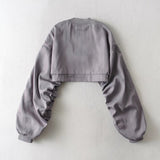 Women Fall Fall Two-Color Jacket Coat Sleeve Pleated Loose Top