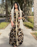 Muslim Women Stylish Kashibo Abaya Muslim Ladies Long Gown Islamic Clothing Jilbab Jalabiya Printed Plus Size Dress
