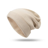 Toboggan Hat Cap Men's and Women's Autumn and Winter Keep Warm Pure Color Knitted Wool