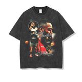 James Harden Shirt Harden Distressed Short-Sleeved T-shirt Cotton Small Neckline Loose