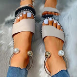 Women Open Toe Sandals Flats Large Size Summer Flat Casual Sandals