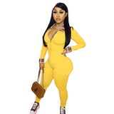 Fall Lapels Plaid Printed Long Sleeve Sexy Tight Trousers Jumpsuit Women