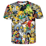 Homer Simpson Shirt Summer Printed Crew Neck Casual T-shirt