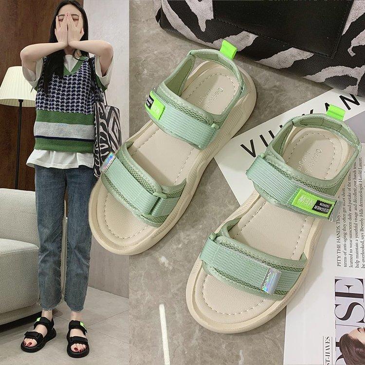 Women Open Toe Sandals Flats Summer Sports Casual Open Toe Sandals Flat Heel Beach Shoes
