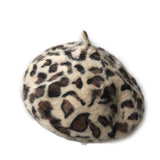 Leopard Fur Hat Beret Vintage Painter Hat