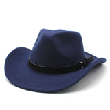 Cowboy Hats Autumn and Winter Western Denim Wool Jazz Top Hat Felt Fedora Hat