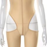 Summer Solid Color Stitching Sleeveless Sexy Tight Trousers Jumpsuit