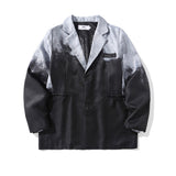 Men's Casual Suit Man Blzer Gradient Tie-Dye Casual Suit Jacket Men's Loose Lapels Single-Breasted Suit Jacket