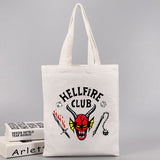 Stranger Things Hellfire Club Handbag Cartoon Printed Canvas Bag One Shoulder Fashion Portable Shopping Bag