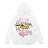 Mens Fall Outfits Sweater Men's Graffiti Hooded Loose Oversize Couple Vintage