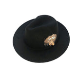 Italian Fedora Hats Doodle Hand Drawn Hat Autumn and Winter Black Top Hat