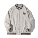 The Bears Varsity Jacket Paisley Bear Jacket Retro Couple Spring and Autumn Baseball Uniform Men's and Women's Coats