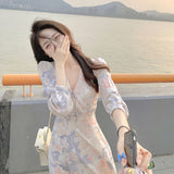 Aesthetic Dress Spring Long Dress Women Floral Dress