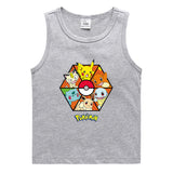 Children Pokemon Pikachu T Shirt Cotton Leisure Sports Sweat-Absorbent