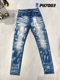 Purple Brand Jeans Colored Blue Paint Jeans