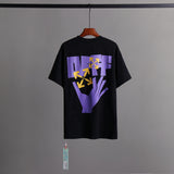 Off Whtie T Shirts Hand Print Male And Female Trendy Brand Short Sleeve