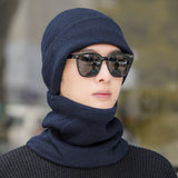 Men Winter Hats Knitted Hat Scarf Set Men's Winter Outdoor Leisure