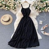 Summer Wedding Guest Dresses Lace Dress Sexy V-neck Backless Sleeveless Suspender Dress Maxi Dress