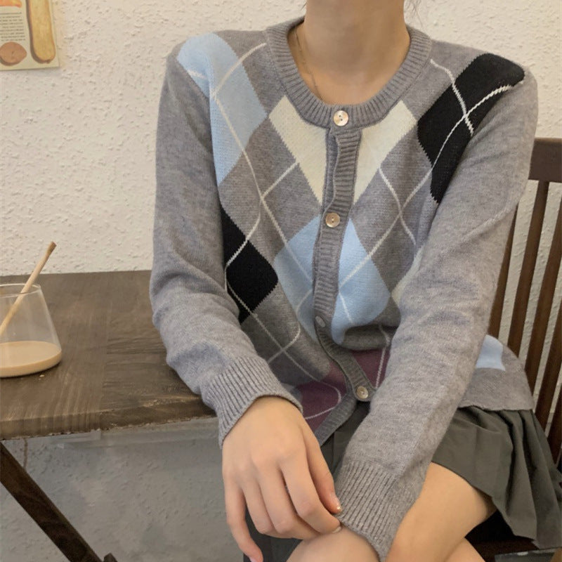 Preppy Aesthetic Sweater Spring and Autumn Vintage Loose Knitted Cardigan Sweater Coat