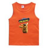Children Pokemon Pikachu T Shirt Cotton Leisure Sports Sweat-Absorbent Vest