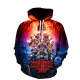 Stranger Things Hoodie 3D Digital Printing Hooded Pullover Anime Baseball Uniform Sweater