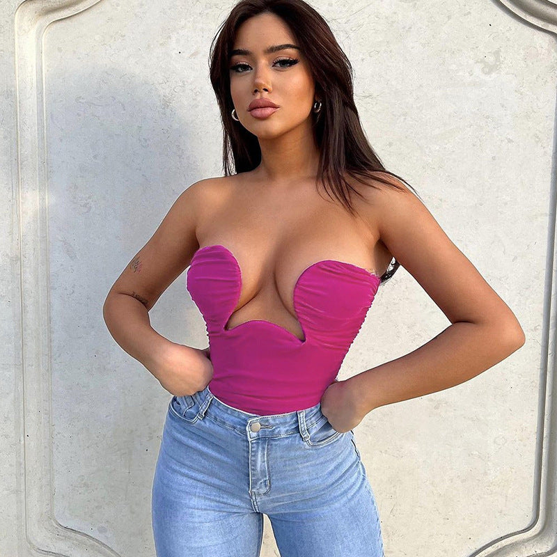 Music Festivals Rave Outfits Girls Tops Summer Women's Fashion Sexy Short Backless Slim Fit
