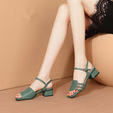 Nude Block Heel Peep Toe Sandals