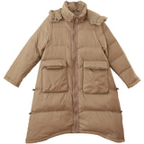 Women Winter Coats Puffer Jacket Down Coat Mid-Length Autumn and Winter Hooded Down Jacket Padded Jacket