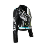 Punk Rock Jacket Pu Motorcycle Clothing G Rivet Short Coat