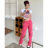 Julia Fox Low Rise Trousers Spring and Autumn Straight Casual Jeans