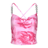 Music Festivals Rave Outfits Girls Tops Summer Women's Clothing Fashion Suspenders Sexy Backless Print