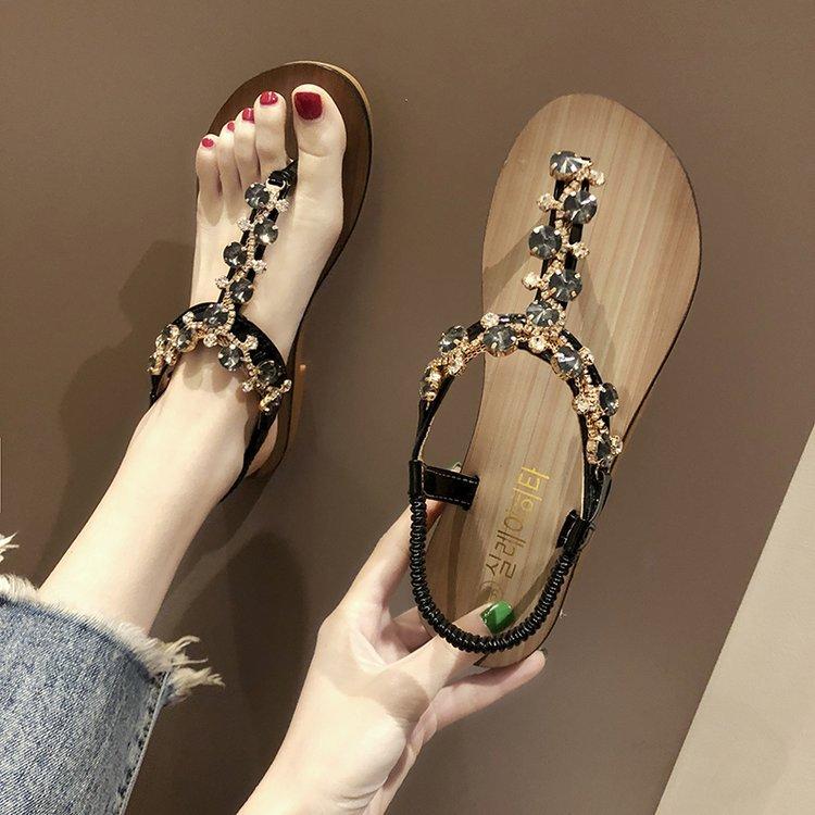 Women Open Toe Sands Flats Summer Fashion Flat Heel Bohemian Sandals