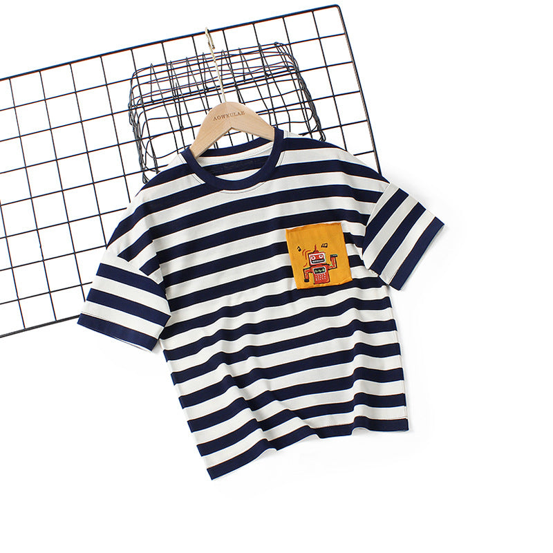 Children T Shrits Summer Boys Cartoon Short Sleeve Loose Short Sleeve