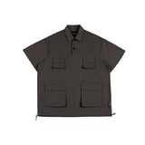 Men T-Shirt Summer Men's Lapel Shirt Retro Short Sleeve