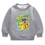 Children Pokemon Pikachu Hoodie Brushed Hoody Double Layer Thickened