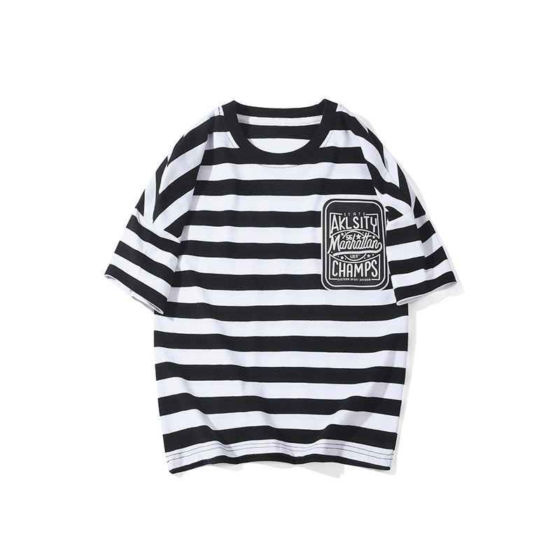 Children T Shrits Boy Summer Clothing Children's Striped T-shirt Short Sleeve