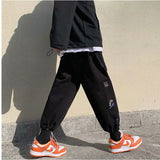Men Pants Men's Loose Drawstring Casual Trousers Straight
