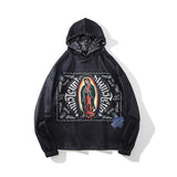 Mens Fall Outfits Oversize Dark Hooded Sweater Men's and Women's Printed Loose Hoodie