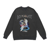 Mens Fall Outfits Vintage Floral Print Long Sleeves T-shirt Men's Loose High Street Hiphop Top